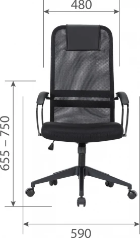 Компьютерное кресло CHAIRMAN CH612 black (Металл,Ткань,Сетка/Черный)