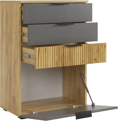 Бери Комод, цвет дуб крафт золотой/графит Mebelson (арт.MPR-027.2564)