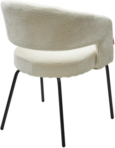 Стул M-City SNUG 3018-01 белый, шенилл / черный каркас