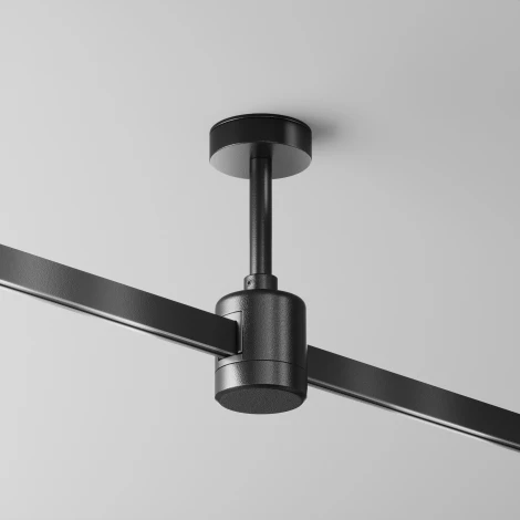 Крепление потолочное Short 78мм с прямым коннектором питания Flarity черный Maytoni Accessories for tracks Flarity TRA156C-IPC1-B