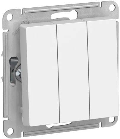 Выключатель встраиваемый трехклавишный (белый) Systeme Electric AtlasDesign ATN000131