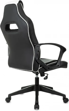 Кресло игровое Zombie 400 черный/белый ткань/эко.кожа крестов. пластик
