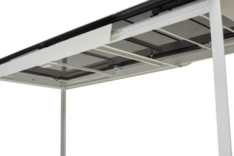 Стол CREMONA 140 HIGH GLOSS STATUARIO Белый мрамор глянцевый, керамика/ белый каркас М-City