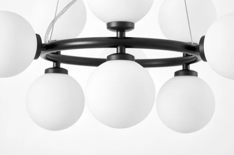 Подвесной светильник Lumina Deco Marsiada LDP 6033-9 BK (220V, на тросе, шарики, молекулы)