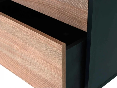 Шкаф 2-дверный Look ОГОГО (арт.843403), (ЛДСП/Черный)