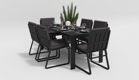 Обеденная группа Gardenini Malia (Алюминий,Ткань/Темно-серый,Антрацит) DMLA.010518.C1