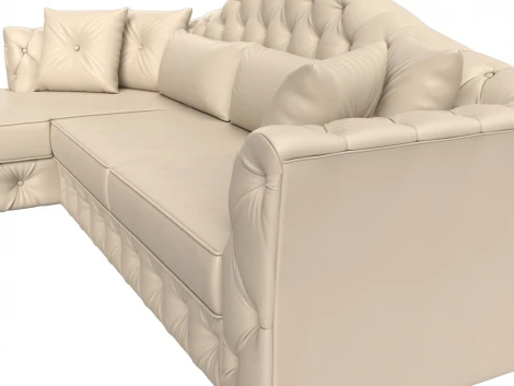 Диван угловой Артис левый угол (Бежевый/Экокожа) Лига Диванов арт.121630L