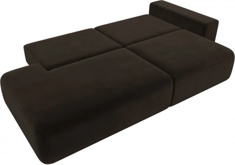 Диван прямой Лига-036 НПБ Модерн подлокотник справа (Коричневый/Микровельвет) Лига Диванов арт.121332
