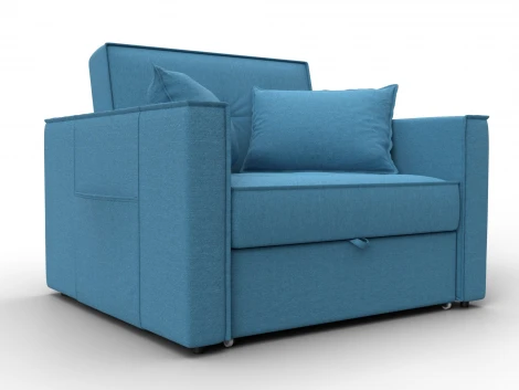 Кресло-кровать Лига-104 (80) (ЛДСП,Брус,Фанера,Рогожка/Голубой) Лига Диванов 134845
