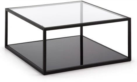 Журнальный стол La Forma (ex Julia Grup) Blackhill (Черный,Прозрачный/ Металл,Стекло,Сталь)