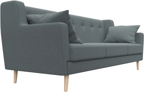 Диван кухонный прямой Брайтон 3 (Серый/Рогожка) Лига Диванов арт.122451