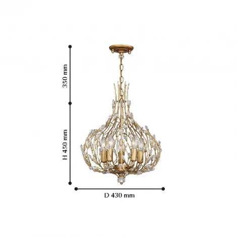 Подвесная люстра Favourite Batun 2020-5P (220V, на цепи, подсвечник, свеча)