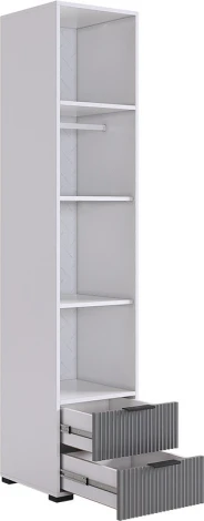 Зефир Шкаф однодверный 107.01 Mebelson (ЛДСП,ПВХ,МДФ,Металл/Светлое дерево,Серый) арт.UL.107-M.103.01.3263