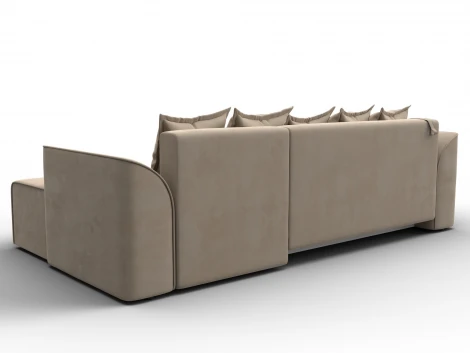 Диван угловой Лига-113 угол правый (ДСП,Велюр/Бежевый) Лига Диванов 136721