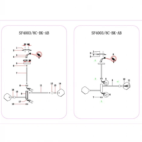 Потолочная люстра Seven Fires Borno SF4003/8C-BK-AB