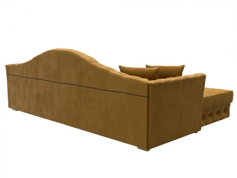 Диван угловой Артис левый угол (Брус,Рейка/Пластик/Велюр/Желтый) Лига Диванов 128024L