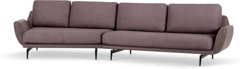 Диван Ispani угловой левый ОГОГО (арт.799382), (Ткань,Экокожа/Коричневый)