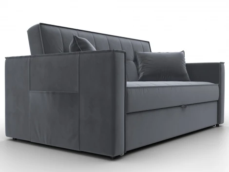 Диван прямой Лига-104 (140) (ЛДСП,Брус,Фанера,Велюр/Серый) Лига Диванов 134871