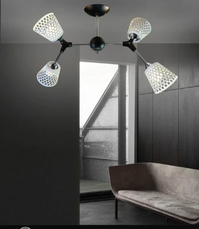 Потолочная люстра на штанге Wedo Light Deyzi WD3565/4C-BK-CR-WT