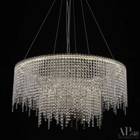 Подвесная люстра светодиодная APL LED Sicilia SH02.73.2D.B.Ni.4000 (220V, хрусталь, на тросе)