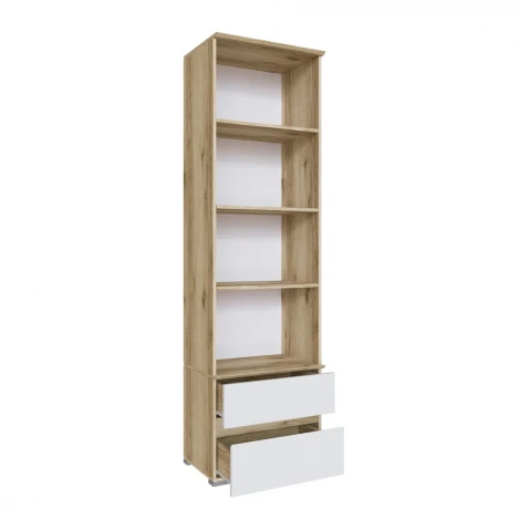 Шкаф ТЭКС-пенал Плейона открытый, Дуб Делано, Белый