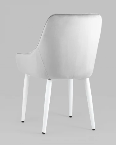 Стул Stool Group Диана велюр серый ножки белые УТ000031291