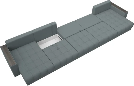 Диван П-образный с декором Лига-049 НПБ Мегалонг Лига Диванов (Рогожка) арт.128520