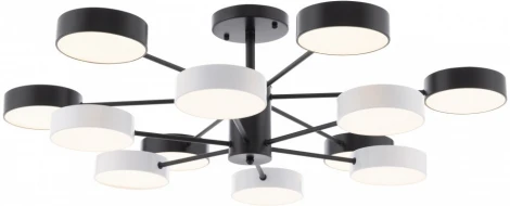 Потолочная люстра светодиодная на штанге Arte Milano Ferrara 250906/12B Bk/Wh (220V, круглые)