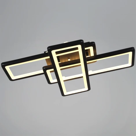 Потолочная люстра светодиодная на штанге с пультом с регулировкой цветовой температуры, яркости и ночным режимом Reluce 03629-0.3-03B BK