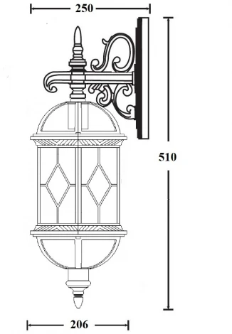Настенный фонарь уличный SORENTO 92602/08 Bl Oasis Light (220V, фонарь, IP44)