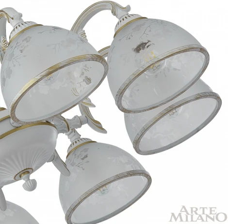 Подвесная люстра Arte Milano AM349737 349737/8 WT+G (220V, на цепи)
