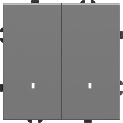 Выключатель двухклавишный с подсветкой (серый) Stekker Эмили 49942