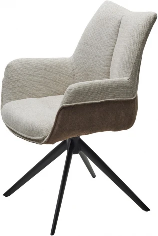 Стул PONTUS 360 град. поворот. KN01-05 Бежевый/ BZ1046-21 Коричневый/ Черный, ®DISAUR