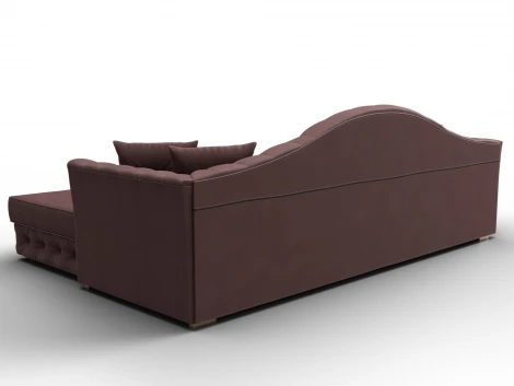 Диван угловой Артис правый угол (Брус,Рейка,Замша/Бордовый) Лига Диванов 128039