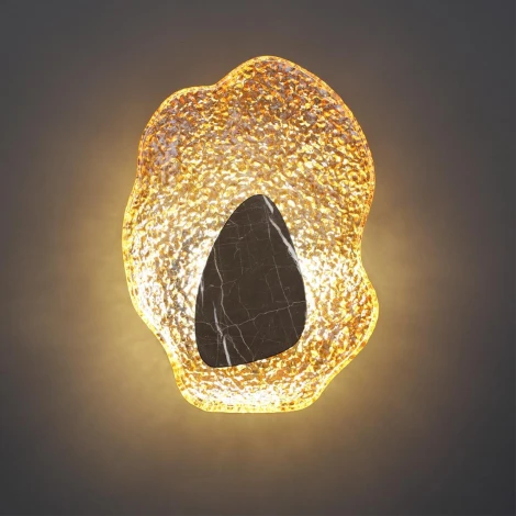 Настенный светильник Odeon Light Coralla 5461/12WLA черный/янтарный/коричневый/металл/стекло/мрамор LED x 12W 3000K