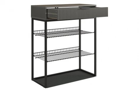 Обувница Вельвет Mebelson (ЛДСП,Металл/Графит,Черный) арт.173128,3324