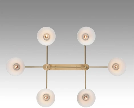 Потолочная люстра на штанге Lumion Corne 8113/6 латунь/белый, металл/стекло E27 6*60W 220V