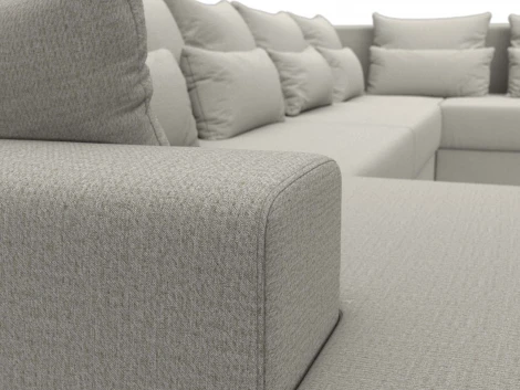 Диван П-образный Майами левый угол (Бежевый/Рогожка) Лига Диванов арт.122552L