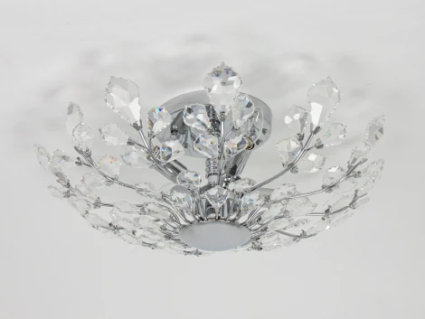 Потолочная люстра на штанге Abrasax MD42057/4(CR) (220V, хрусталь, лепестки, круглые)