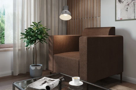 Кресло Arsko Ник темно-коричневая рогожка