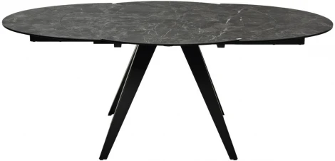 Стол M-City AKSEL 130 цвет Mona Lisa Cерый мрамор, керамика, / Темно-серый каркас