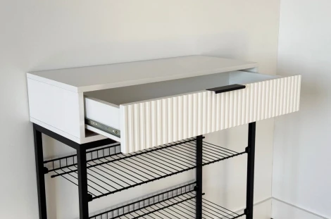 Обувница Вельвет Mebelson (ЛДСП,Металл/Светлое дерево,Белый,Черный) арт.173128,3323