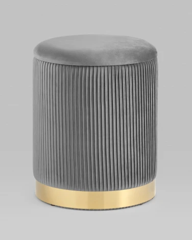 Пуф Шарлотта с ящиком велюр серый УТ000025559