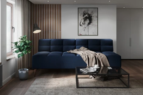 Диван Arsko Нельсон синий велюр
