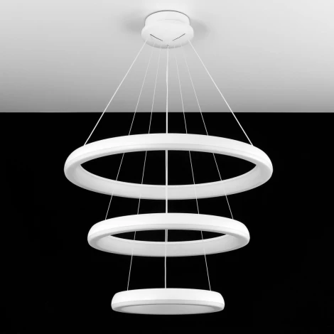 Подвесной светильник Wi-Fi ярусный светодиодный с пультом Юпитер Смарт CL730A150S (220V, умный дом - Алиса, Маруся, на тросе, кольцо)
