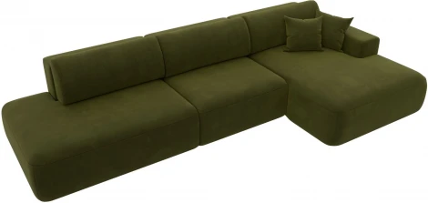 Диван угловой Лига-036 НПБ Модерн Лонг правый угол (Зеленый/Микровельвет) Лига Диванов арт.121419