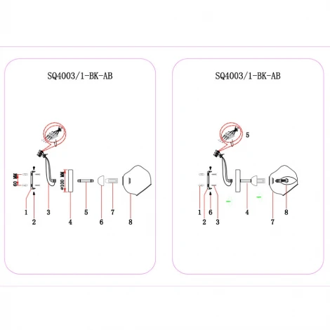 Бра Seven Fires Borno SF4003/1W-BK-AB