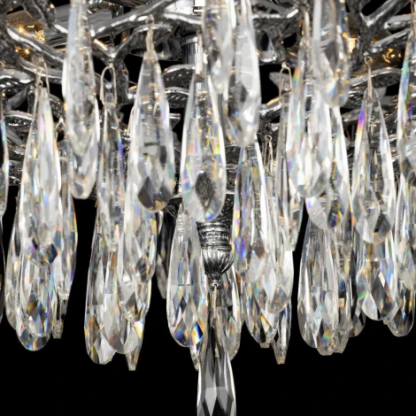 Подвесная люстра Citilux Ritz CL310081 (220V, хрусталь, подвески, на цепи, листья, ветки)