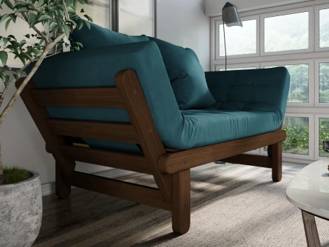 Кушетка Arsko Сламбер орех голубой велюр