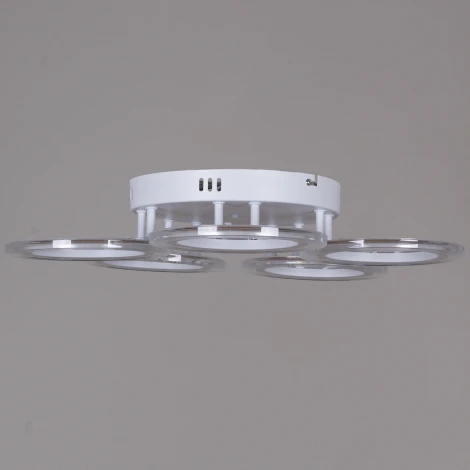 Потолочная люстра светодиодная на штанге с пультом Reluce 09812-3.3-05A WH (ночной режим, 220V, кольцо)